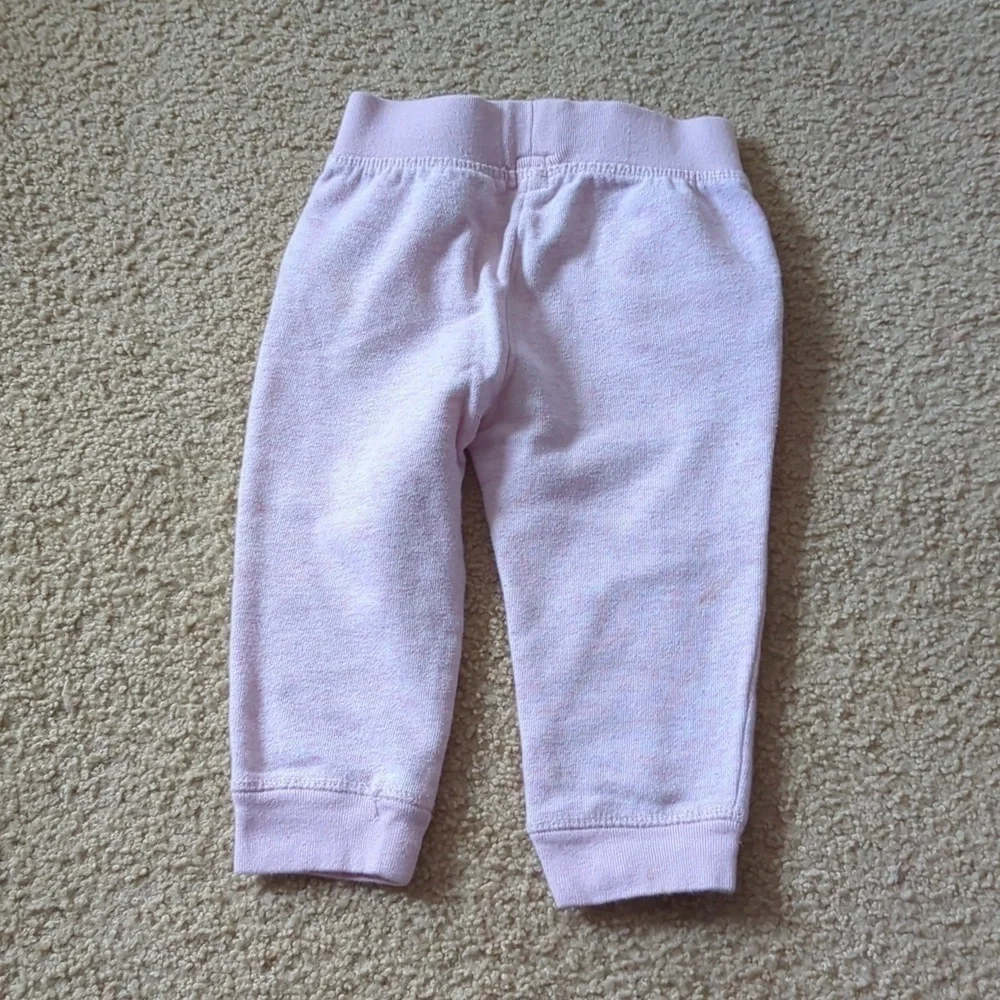 Baby Gap Pink & White Fuzzie Soft Hooded Sweatshirt & Joggers Set Size 18-24 M